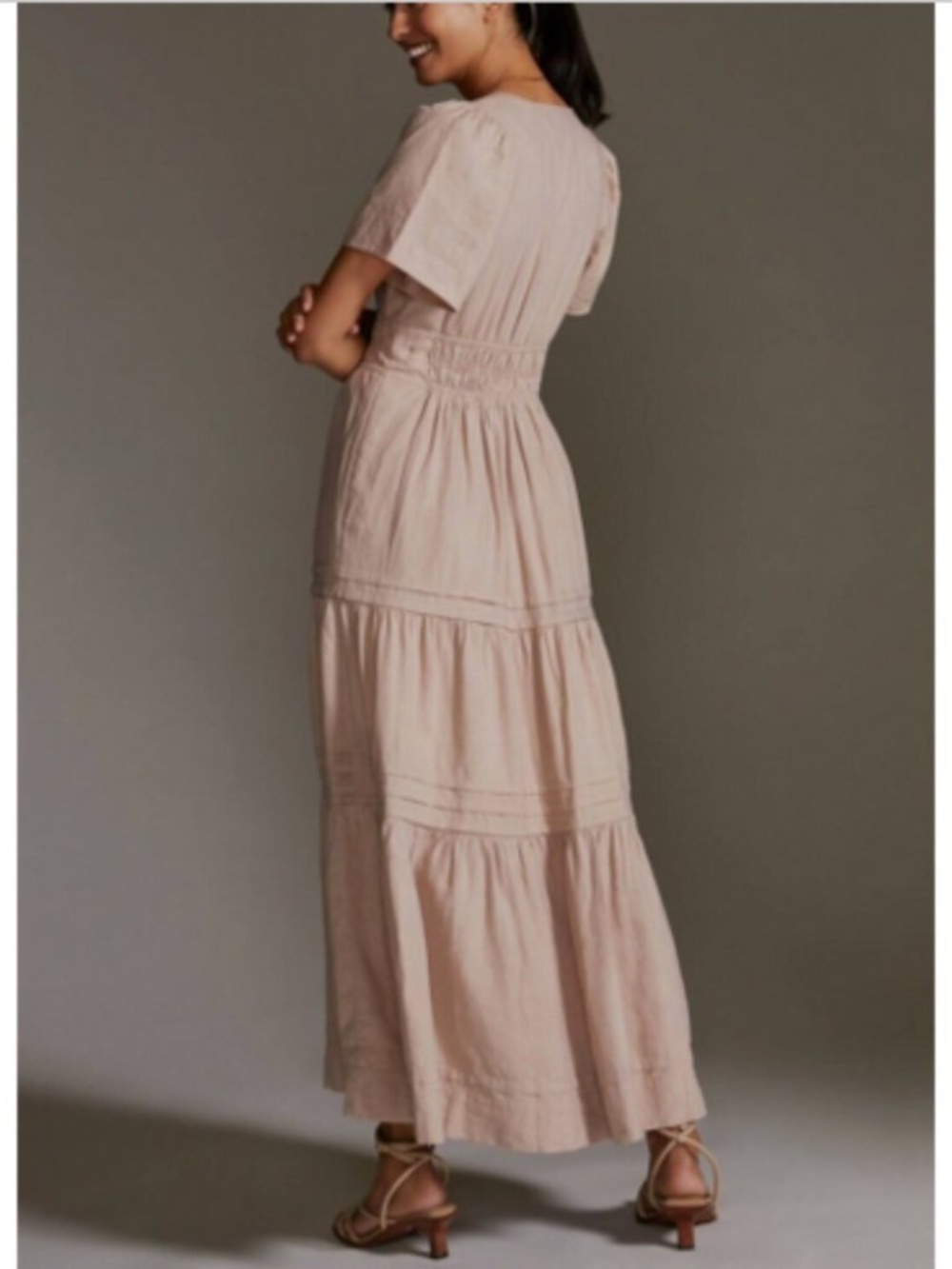 Anthropologie Somerset Linen dress blush/beige XS - Picture 2 of 2